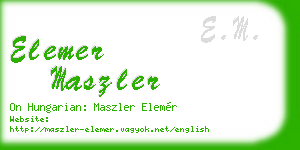 elemer maszler business card